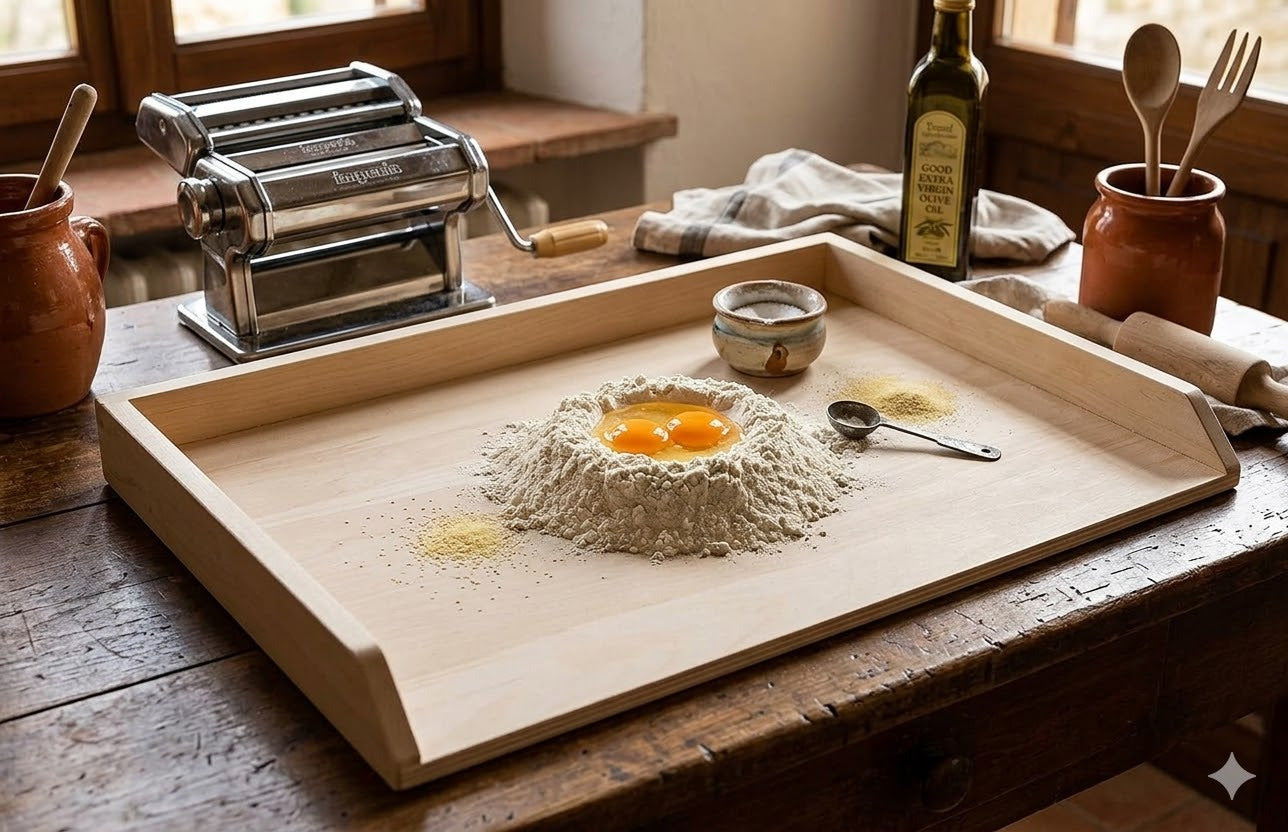 Spianatoia asse in legno per preparare pasta fresca stendipasta sfoglia impasto pizza lievito madre con bordi