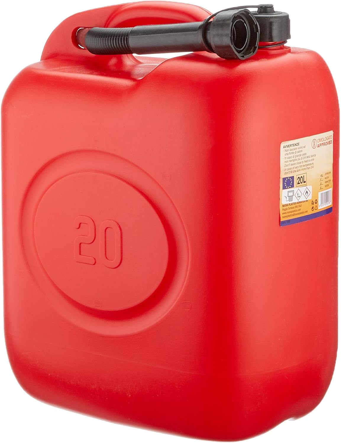 Tanica per benzina nafta carburante 20 litri 10 litri 5 litri plastica rossa per carburante serbatoio automobile doppio tappo beccuccio interno imbuto