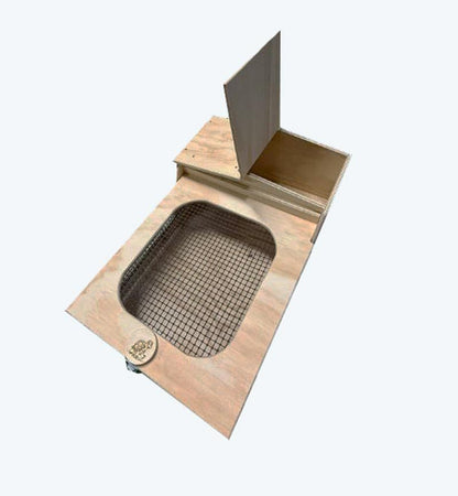 Terrario casetta in legno per tartarughe di terra anfibi cm 60 x 40 x h 23 con recinzione rete trasportino box scatola cassetta
