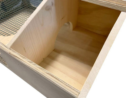 Terrario casetta in legno per tartarughe di terra anfibi cm 60 x 40 x h 23 con recinzione rete trasportino box scatola cassetta