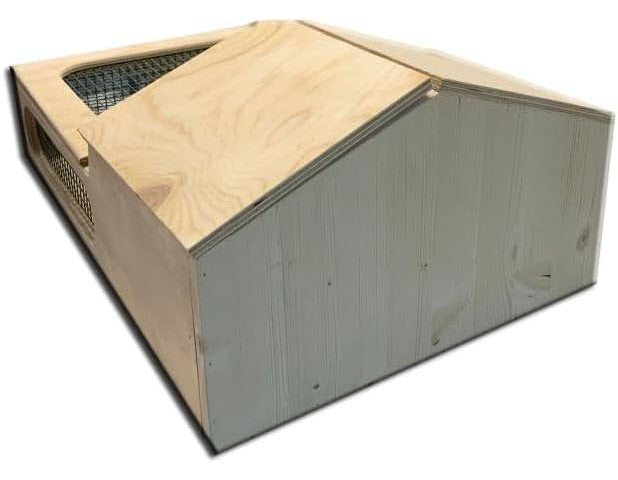 Terrario casetta in legno per tartarughe di terra anfibi cm 60 x 40 x h 23 con recinzione rete trasportino box scatola cassetta