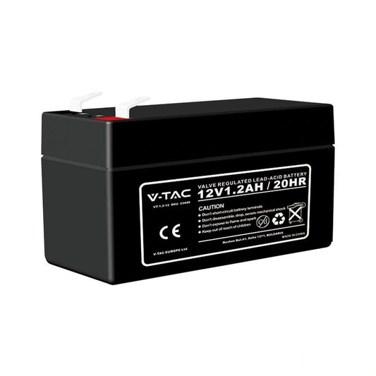 V-Tac 23449 batteria piombo acido 12 V 1.3 Ah per allarmi videosorveglianza