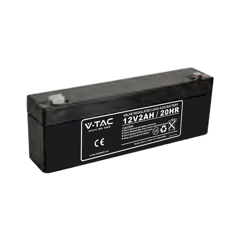 V-Tac 23450 VT-2-12 batteria piombo acido 12 V 2 Ah allarmi videosorveglianza UPS