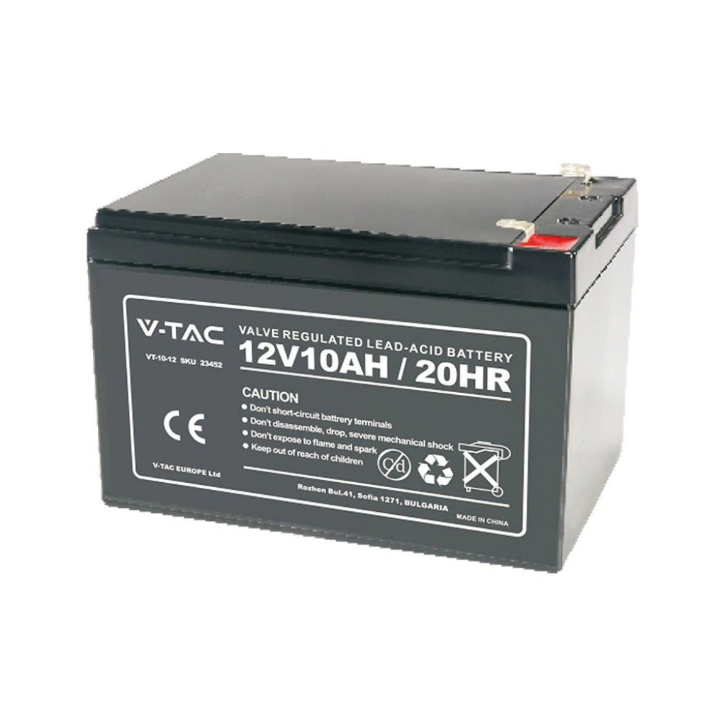 V-Tac 23452 VT-10-12 batteria piombo acido 12 V 10 Ah per allarmi videosorveglianza