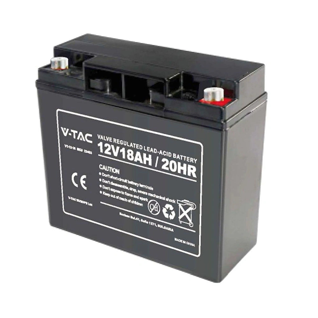 V-Tac 23453 VT 12 18 Ah batteria piombo acido 12 v 18 ah allarmi videosorveglianza