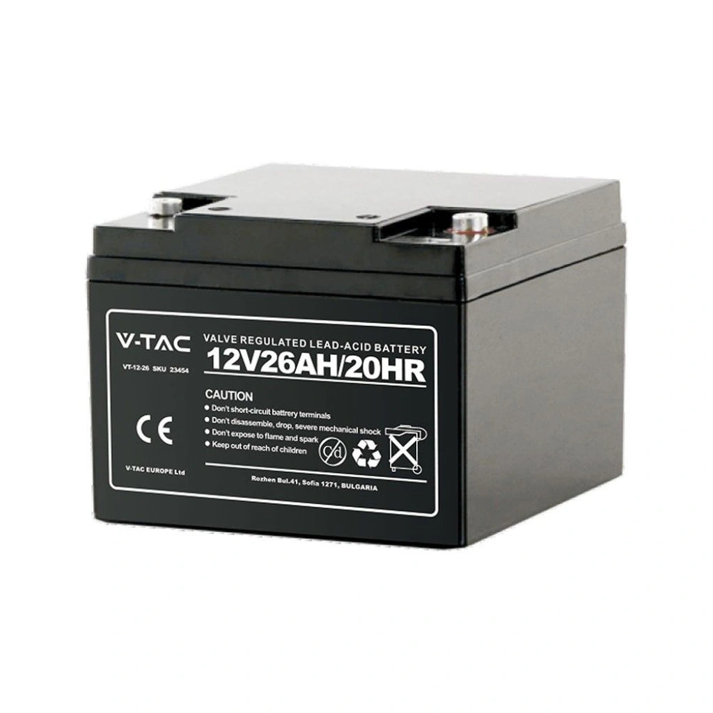 V-Tac 23454 batteria piombo acido 12 Volt 26 ampere ora