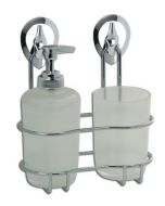Artex Stick porta dispenser sapone e portabicchiere per il bagno in acciao cromato