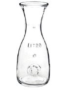 caraffa calice decanter brocca in vetro per vino acqua tipica per trattoria e osteria misura bollata capacità 1 litro prodotta da bormioli