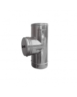 ISO9001 tubo a T in acciaio inox con tappo ispezione per stufe e caminetti a legna conforme alle norme EN 1856-1 / 1856-2