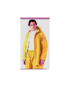 Maurer abbigliamento da lavoro impermeabile antistrappo a completo con cappuccio colore giallo in pvc e fori d'areazione