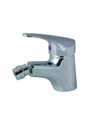 Maurer miscelatore rubinetto per bidet con scarico acqua in ottone cromato completo di tubi flex 3/8" femmina