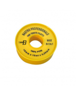 Maurer nastro teflon professionale P.T.F.E. in rocchetto giallo per gas densità 0,45 grammi/centimetro cubo mm 19 x metri 15 spessore mm 0.20