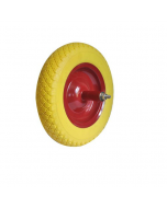 Maurer ruota piena piena in poliuretano giallo per carriola nucleo in acciaio con cuscinetto diametro mm 350 x 80