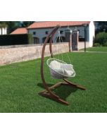 Papillon Ortigia dondolo per giardino con supporto in legno di larice completo di sedia con cuscini. Codice EAN 8000071944762 .