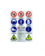 Stamplast cartello per cantiere con tutte le segnalazioni di divieto e di obbligo 12 simboli