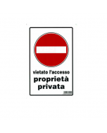 Stamplast cartello segnaletico proprietà privata - vietato l'accesso formato mm 300 x 200 in pvc