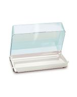 vetrina vetrinetta porta dolci per cornetti brioche bar pasticceria rettangolare in plastica colore bianco