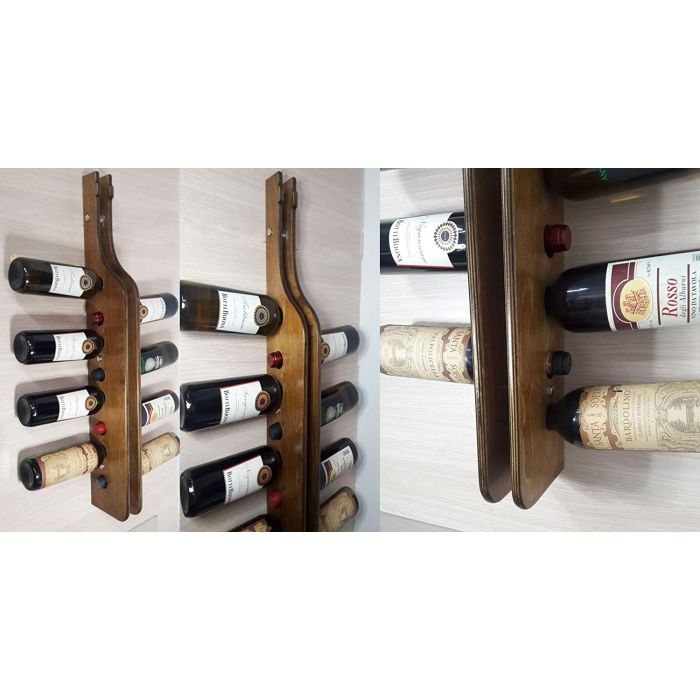 Cantinetta porta bottiglie di vino a parete in legno
