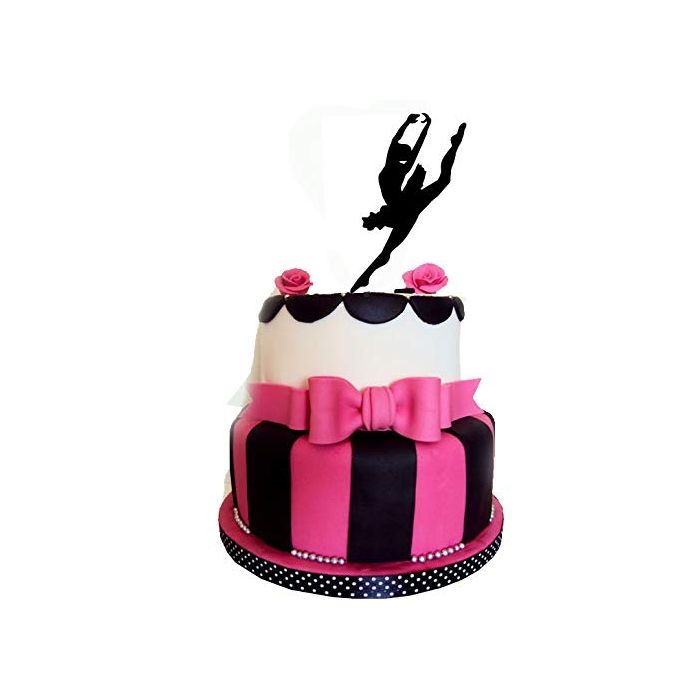 Topper torta sagoma decorativa cake design compleanno ballerina cm 23 x 23