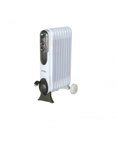 Dusty Kithnos radiatore ad olio con termostato di controllo e timer - selezione della temperatura a 9 elementi 1500 watt