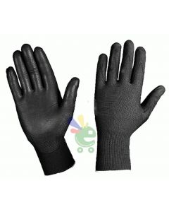 Confezione 12 pezzi coppia guanti da lavoro in nylon poliuretano colore nero taglie S M L XL