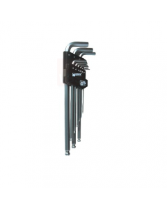 Maurer Plus serie di chiavi maschio esagonale 10 pezzi. In acciaio sabbiato. Da mm 1,5 a mm 10.