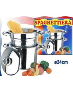 pentola per spaghetti con scolapasta pastaiola cuoci pasta e verdura lessi cesto