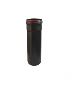 Smalbo tubo nero opaco per stufa a pellet in acciaio di spessore 1 mm con guarnizione - 2 pezzi