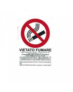 Stamplast cartello segnaletico vietato fumare formato mm 300 x 200 in pvc
