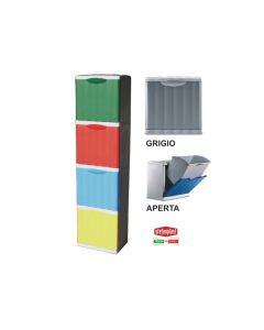 Stefanplast Amica pattumiera per raccolta differenziata modulare componibile verticale. Modulo singolo disponibile in colore giallo, blu, grigio, verde di dimensioni cm 40 x 30 x 40.
